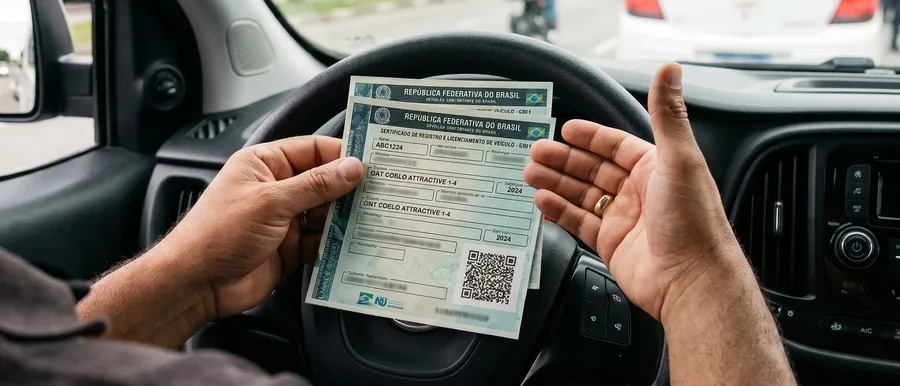 Consulta de documentação digital do veículo dentro da cabine