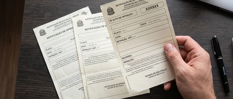 Documentos de multas e infrações de trânsito